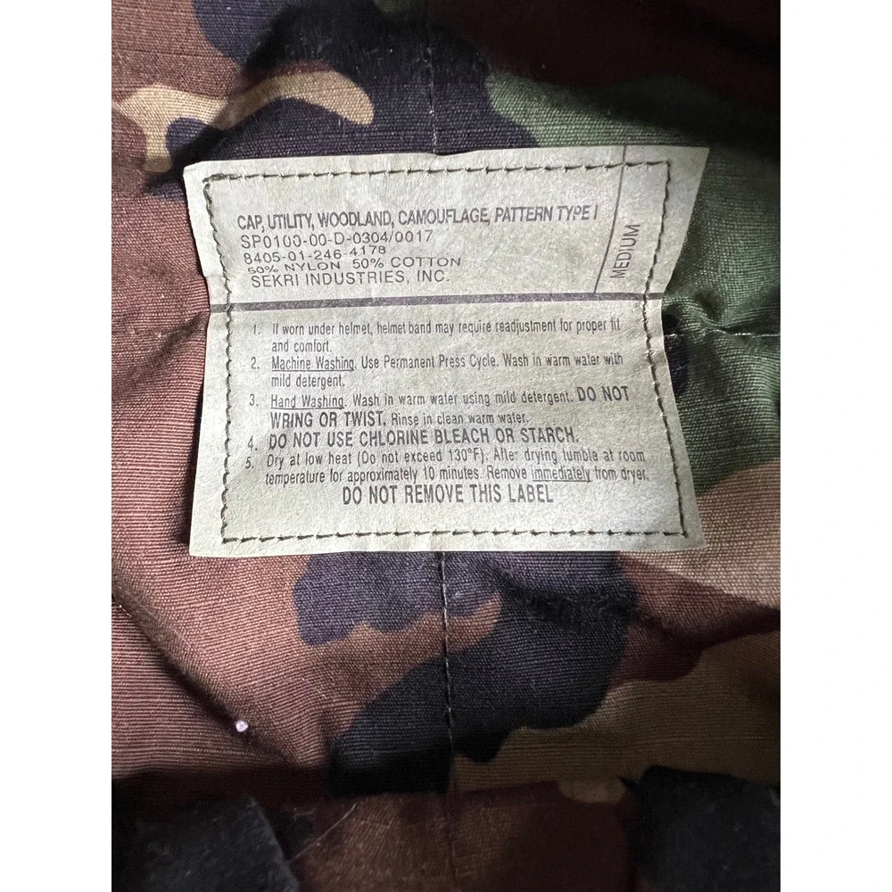 Sekri Industries Woodland‎ Camo Utility Cap Mens Med Camouflage
